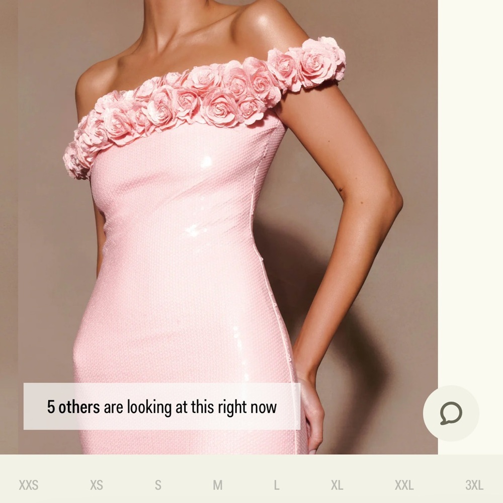 Meshki Pink Sequin Off-Shoulder Dress
